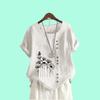 Women Casual Print T-shirt Summer Fashion Short Sleeve Top Round Collar Loose Plus Size Blouses