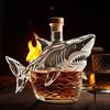 Графин для бутылки виски с 3D-резным дизайном в виде акулы, декоративная бутылка для ликера, контейнер для вина, пива, центральное украшение для домашнего бара