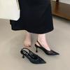 Французские универсальные шпильки темпераментные высокие каблуки весна и лето новые заостренные банкетные сетчатые мелководные туфли-сандалии женские