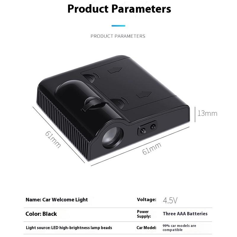 ZDVK6 2Pcs Wireless LED Car Door logo Projector Lamps Welcome Lights For Skoda VRS Octavia Fabia Kamiq Karoq Kodiaq Rapid Superb