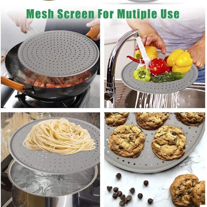 Силиконовый кухонный экран от брызг с ручкой, жаропрочный масляный брызгозащитный экран, крышка сливной доски, кухонная сковорода, кухонные принадлежности