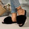 Мода Лидер продаж женская обувь зимняя мода открытый носок однотонные повседневные женские туфли на плоской подошве замшевые универсальные модные женские тапочки