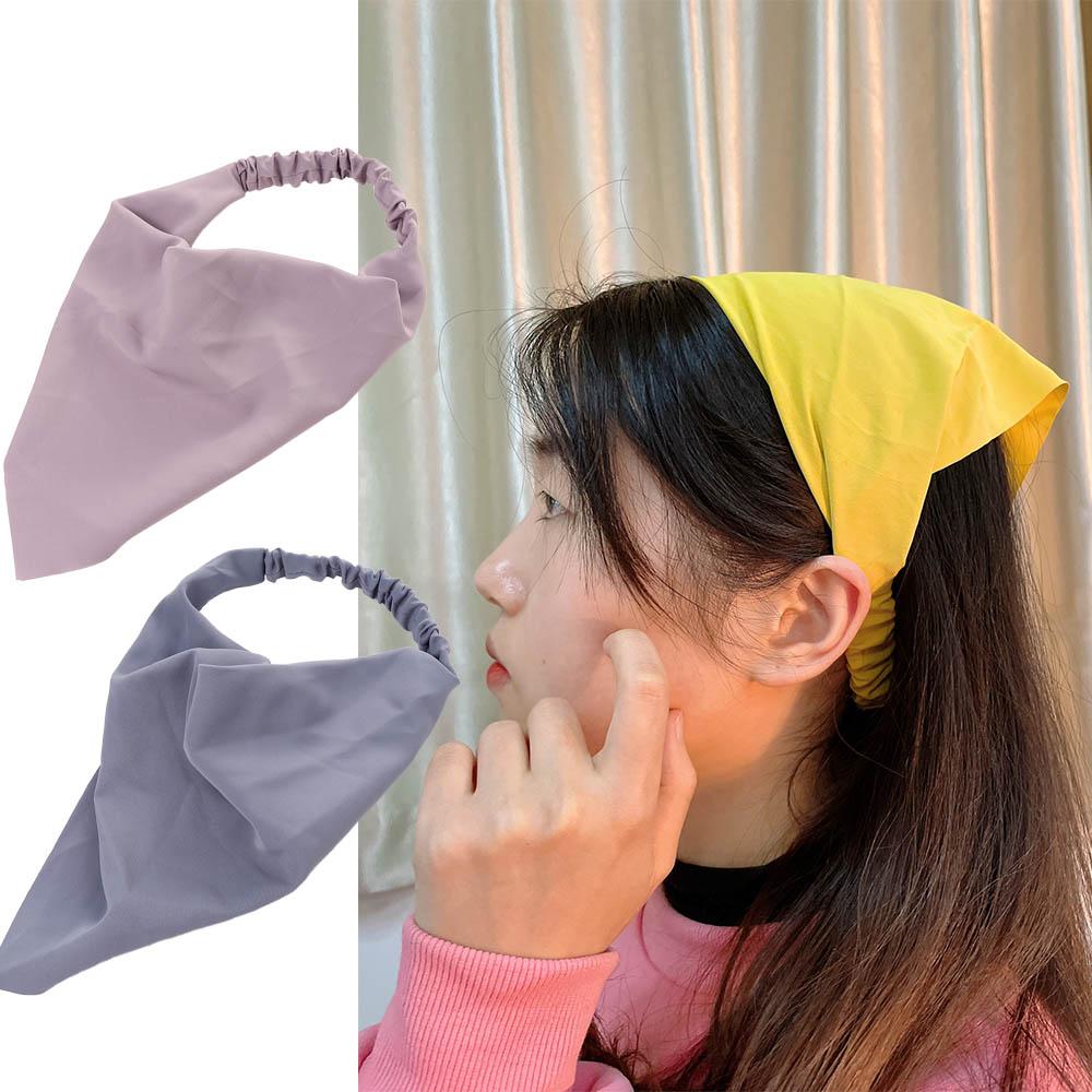 Headbands Vintage Candy Color Hair Accessories Elastic Headwrap Turban Triangle Hair Scarf Bandana