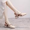 Baotou Sandals Women's 2025 New Summer Wear Medium Heel Thick Heel High Heel with Skirt Temperament French Single Shoes