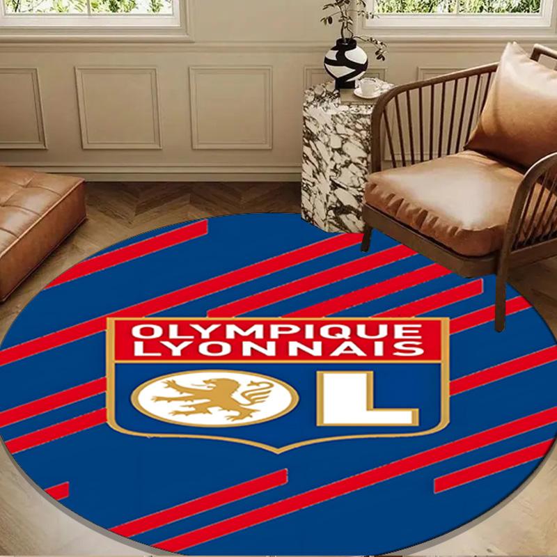 Lyonnais Football Crest Round mat Home Decor, Chair rug For livingroom,Bedroom, doormat home decor Birthday Gift Christmas Gifts
