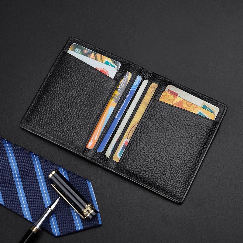 Fashion Super Slim Soft Wallet Genuine Leather Mini Credit Card Walet Purse Men Thin Small Cards Cases Holders Mens Accessories