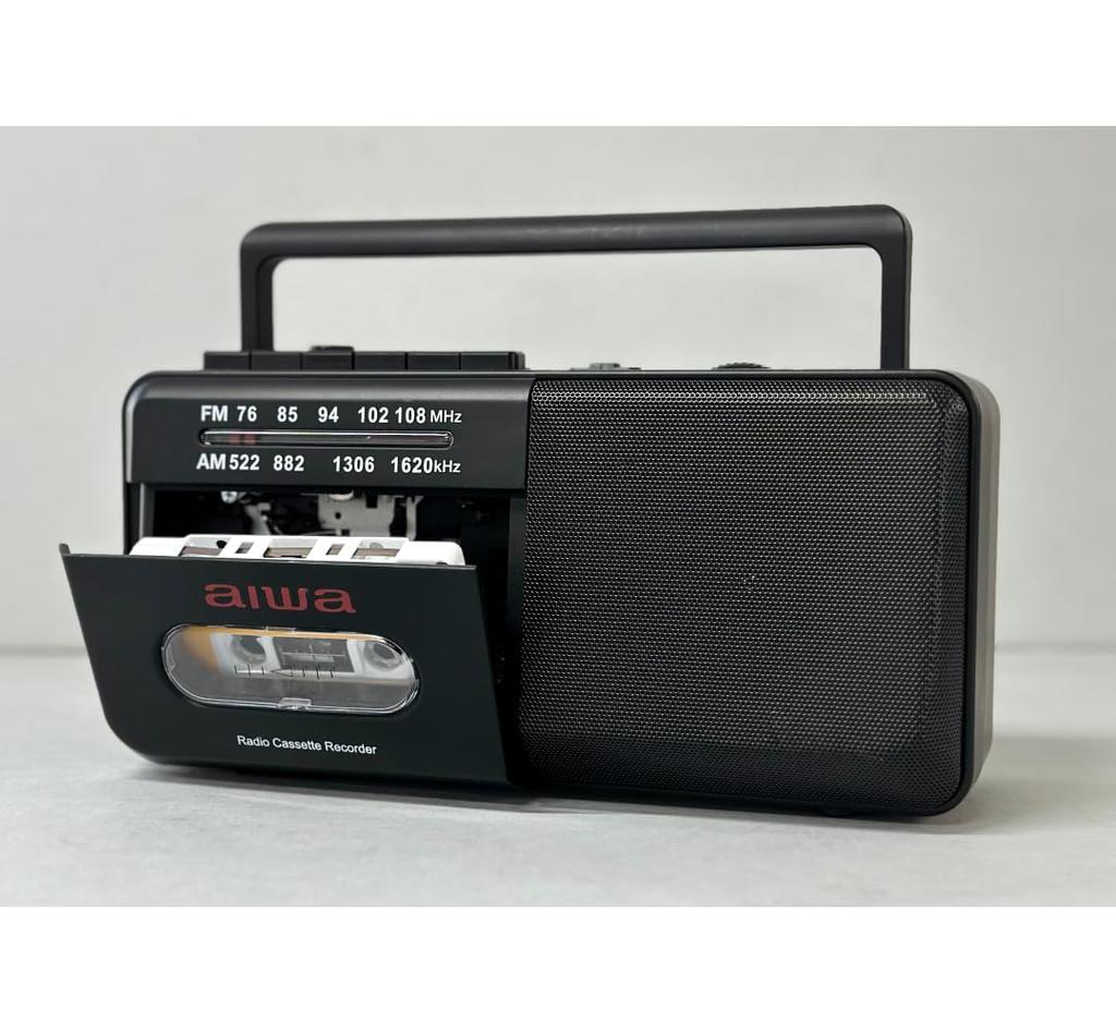 Aiwa Audio-G RCP4 Radio Cassette Player, Black (GAA4-RCP0004(BK)) Includes 4 D Batteries and 2 Cloths