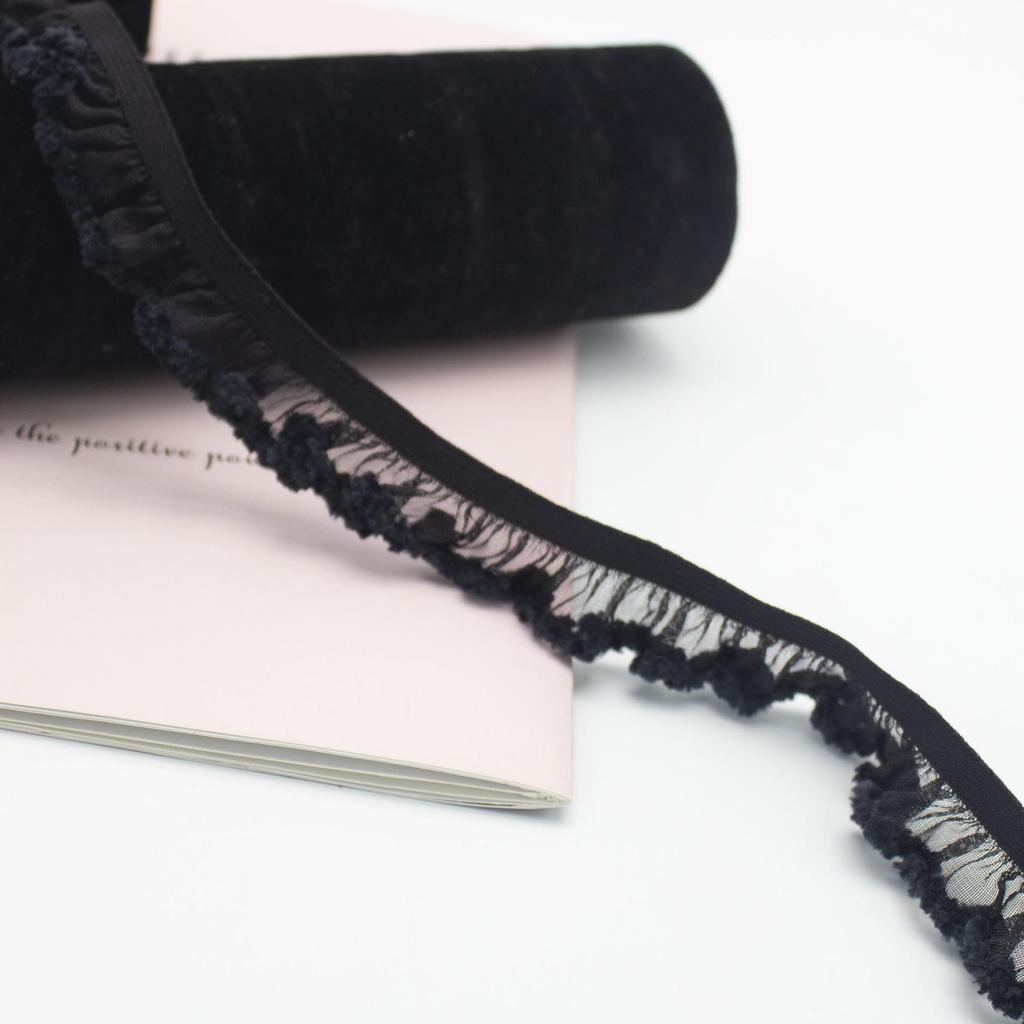 5 метров/лот 20 мм шириной Новое кружево из снежного шелка Одинарный край юбки Эластичная лента Гриб Детская одежда Эластичный головной убор Декоративное кружево