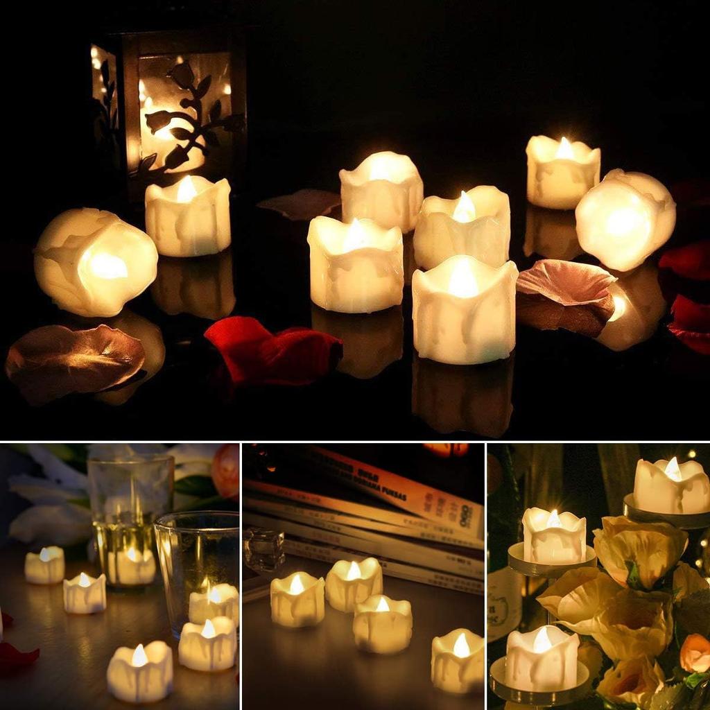 24Pcs Flameless LED Candle Lights Creative Wishing Led Tea Lamp Warm White Halloween Wedding Christmas Decoration Candle Light