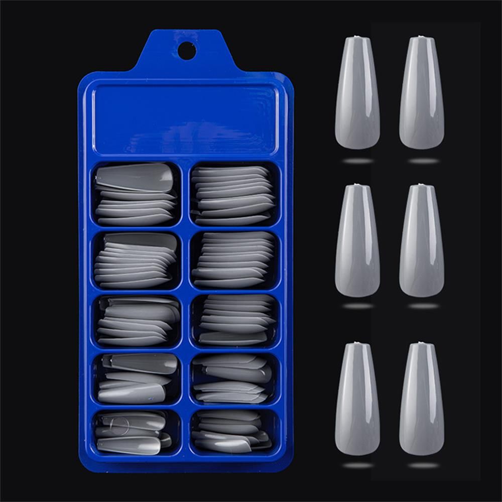 100Pcs/Set Ballerina Acrylic UV Gel False Nail Tips Manicure Coffin Fake Nails Full Cover