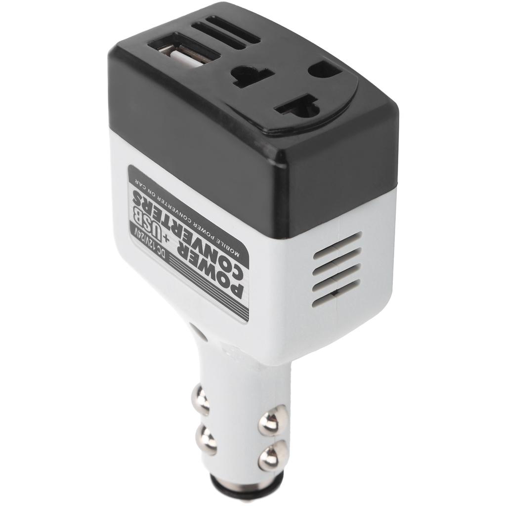 12V 24V Mobile Power Converter USB Auto Charger for Mobile Phone Charging Black