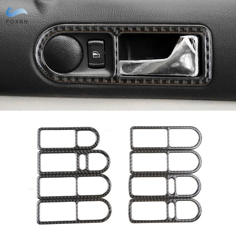 Для VW Golf 4 Jetta Bora MK4 R32 GTI 1999 - 2004 Автомобиль Карбоновое волокно Внутренняя рамка-чаша ручки двери Защитная накладка