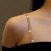 1 Pc Rhinestone Shoulder Strap Silver Rhinestone Bra Shoulder Chain Jewelry Adjustable Underwear Strap for Festival Rave Bridal Wedding Dress