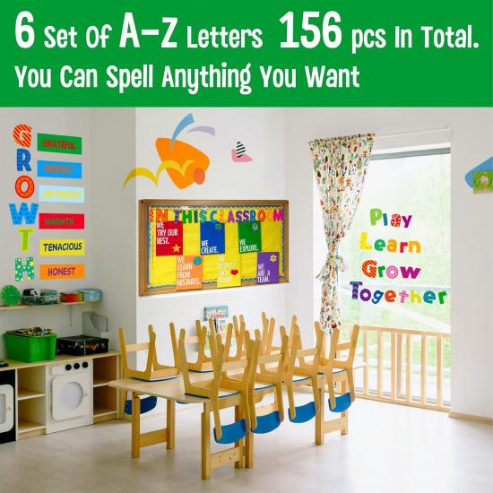 288 PCS Alphabet Combo Set, Bulletin Board Letters Including 78pcs Uppercase Letters, 78pcs Lowercase Letters, 30pcs 0-9 Numbers & Punctuation,