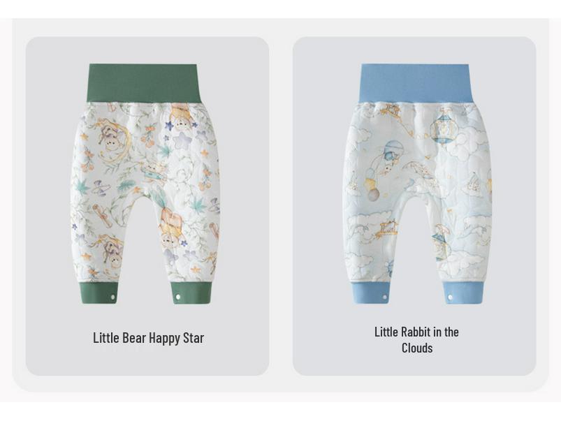 High Waist Cotton Blend Baby Warm Pants for Boys & Girls - Belly Protection Underwear for Spring, Autumn, Winter
