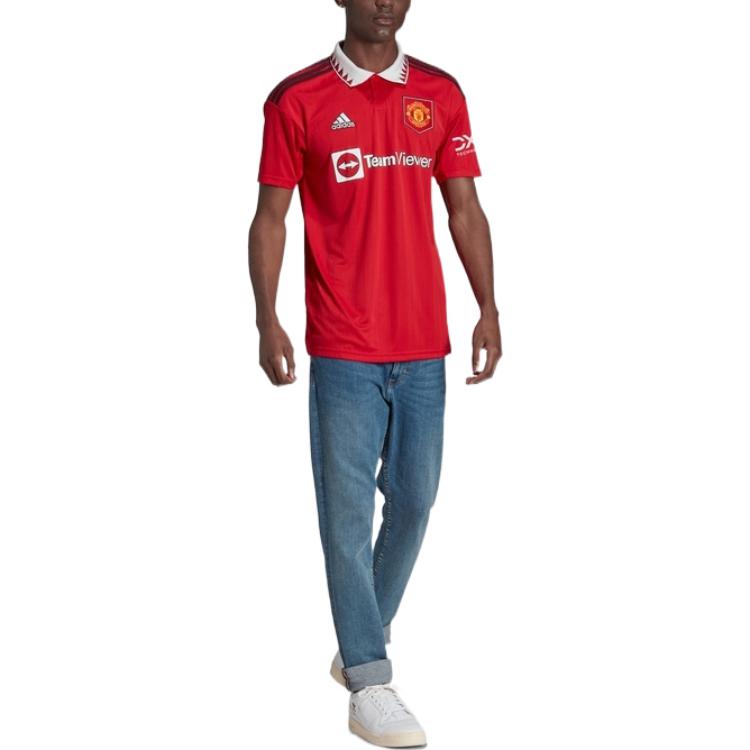 adidas Manchester United Fan Edition Football Футболка с коротким рукавом Мужские топы Красные H13881