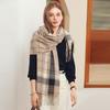 Soft Faux Cashmere Plaid Scarf Women Winter Warm Wrap With Fringe Streetwear Style