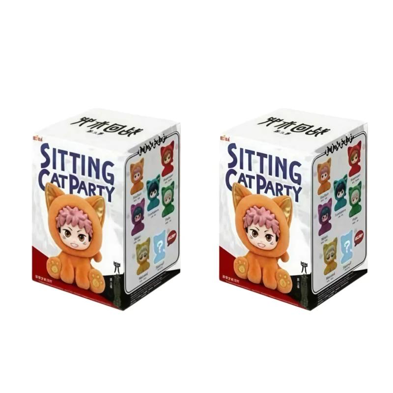 EAKI Jujutsu Kaisen Cat Sitting Party Blind Box Anime Figure Collectible Decor Ornament Birthday Gift Toy