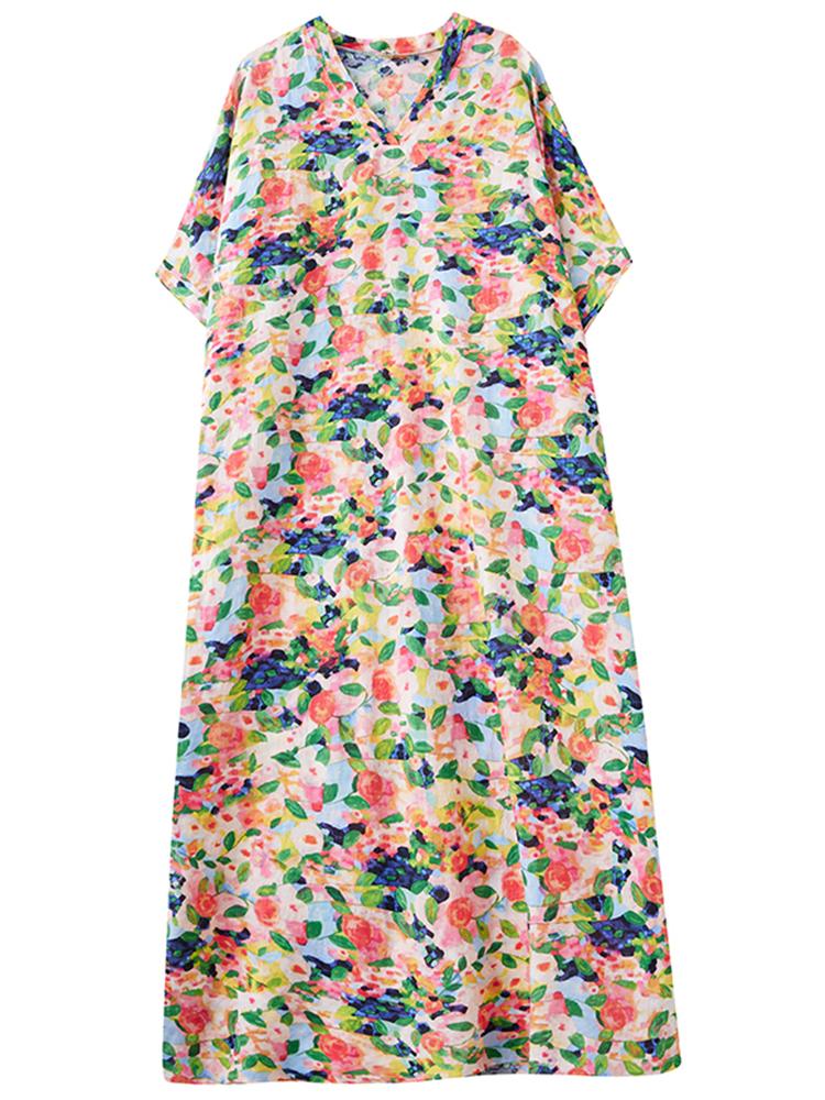 Xitao Платье свободного кроя с рукавами «летучая мышь» в винтажном стиле ZMY1003