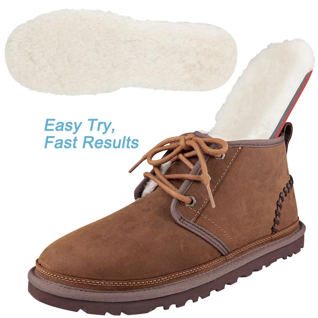 Мужские стельки UGG из овчины с флисом UGG, Теплые и пушистые стельки (Размер: 28см)