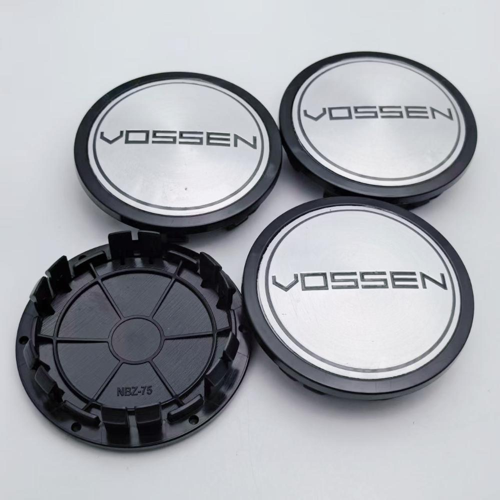 4pcs 75MM Clips 65MM Vossen Logo Emblem Badge Car Wheel Center Caps Wheels Hub Dust Cap Rim Hubcaps Dust Cover Car Accessories