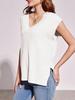 Women's Oversized V Neck Sweater Vest Sleeveless Ribbed Knit Loose Fit Top