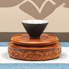 Круглая подставка для благовоний из массива дерева, горшок из фиолетовой глины, нефритовая посуда, украшение для бонсай, каменная статуэтка Будды, деревянная подставка