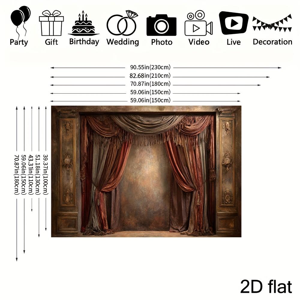 2D flat surface, 1-piece vintage studio photography background, suitable for photo booths and modern home decoration