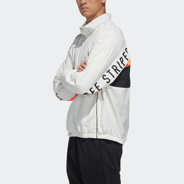 Adidas Essentials Логотип Принт Спортивная куртка с воротником-стойкой Мужские куртки Серый HN8480