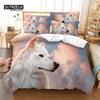 Комплект пододеяльника Love Wolf, Модный постельный комплект, Мягкий удобный дышащий пододеяльник, Для декора спальни, гостевой комнаты