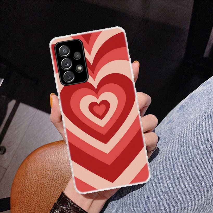 Модный чехол для телефона с фиолетовым сердцем и кругом для Samsung Galaxy A53 A52 A73 A72 A12 5G A13 A22 A23 A32 A33 A02S A03S A42 A