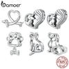 BAMOER Цельное серебро 925 пробы Милый шарм-бусина Такса Кошка подходит для оригинальных браслетов и ожерелий Ювелирные изделия Сделай сам bamoer Шарм для питомца