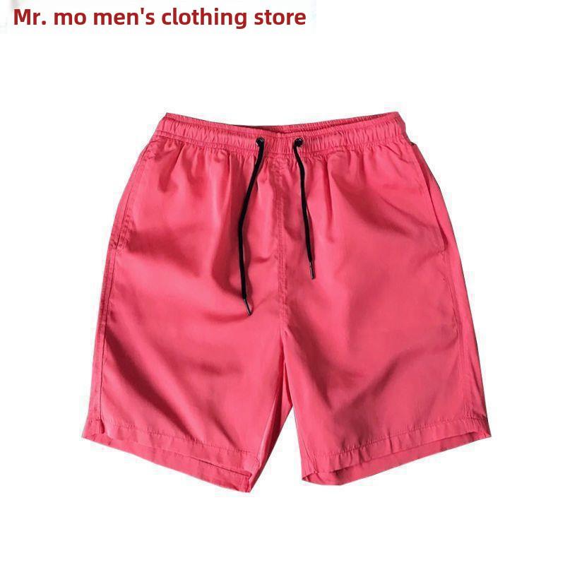 Мужские модные быстросохнущие корейские пляжные шорты карамельного цвета