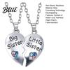 Sister Love Necklace 2Pcs/Set Big And Little Necklaces Rainbow Heart