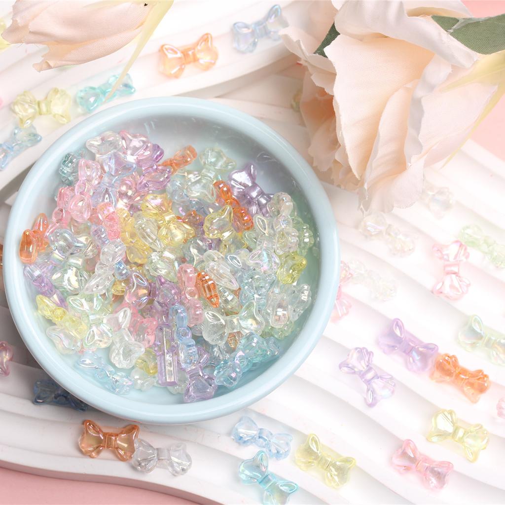 Small Bowknot Transparent Shiny AB Decorative Creative Beads Material  Accessories