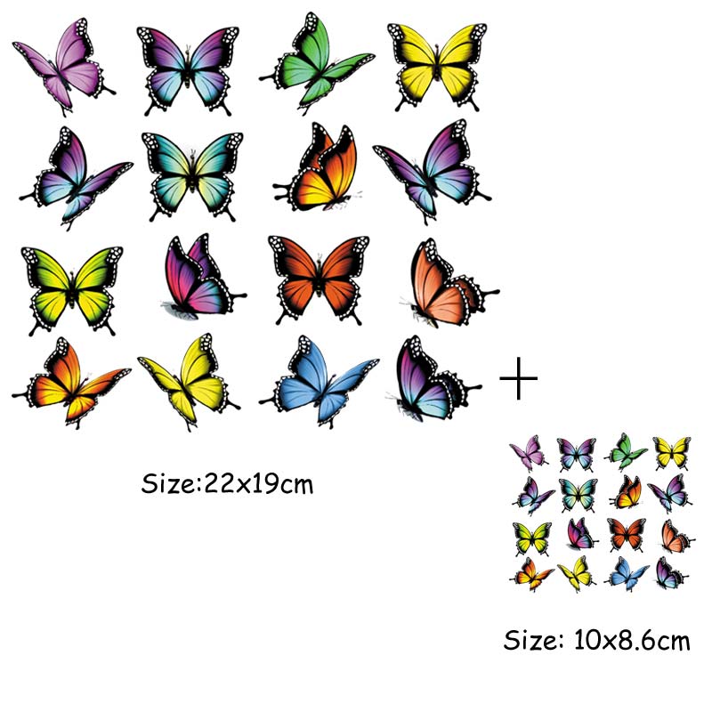 Наклейки с утюгом для трансферов, красивые цветы, Parches, набор бабочек, наклейки для теплопередачи, принт на футболке для девочек, обувь, шляпа, носки