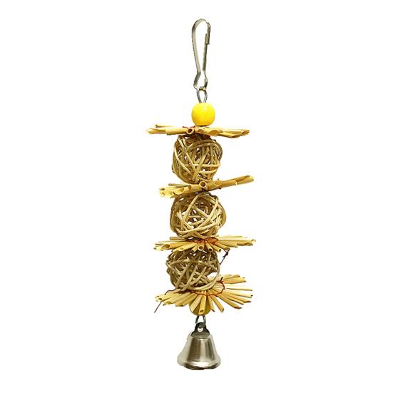 Питомец Птица Попугай Ротанг Мяч Колокольчик Качели Подвесные Лазание Клетка Декор Кусать Жевательная Игрушка