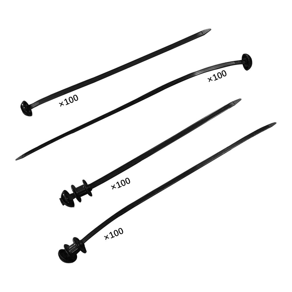 100x Nylon Cable Ties Self Locking Sturdy for Home Office Black Versatile Accessory Flame Resistant Tie Wraps Zip Ties Holder