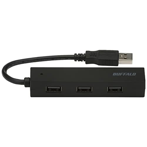 Buffalo BUFFALO USB Hub USB2.0 Bus Powered 4 Ports Black BSH4U055U2BK [Compatible with Nintendo Switch/Windows/Mac]