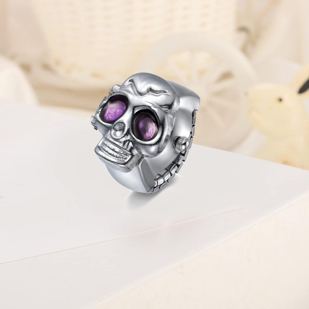 JEWELRYWE Ring Watch Simple Large Number Dial Watch Popular Waterproof Analog Quartz Business