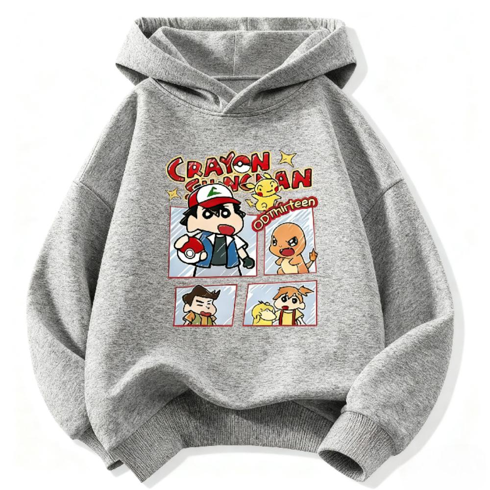 Детские худи Crayon Shin-chan, Одежда для мальчиков и девочек, Теплые и универсальные детские худи на осень и зиму
