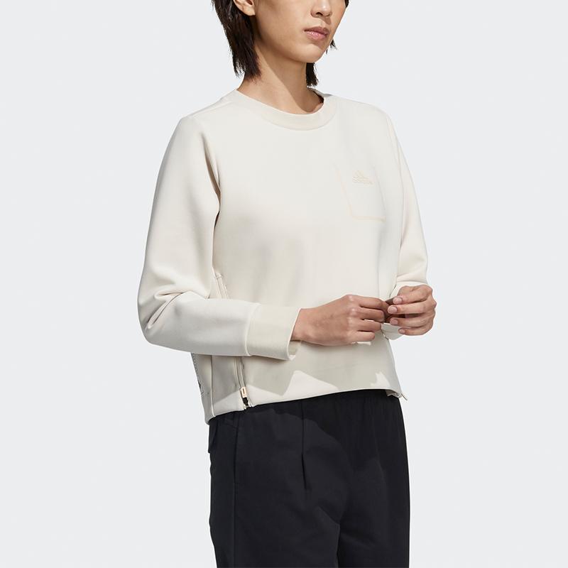 Adidas Sweatshirts Women's White Crew Neck Moderate Regular GP0728