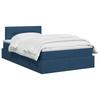 Storage Bed with Mattress Blue 120 x 200 cm Velvet
