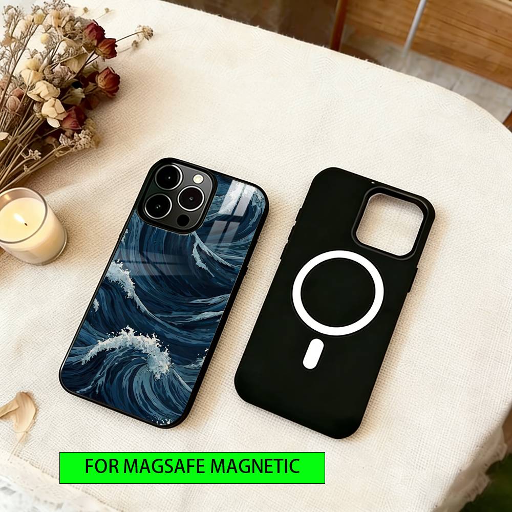Great Wave Kanagawa Anime Phone Case For iPhone17,16,15,14,13,12,11 Plus,Pro Magnetic with Magsafe Wireless Charging