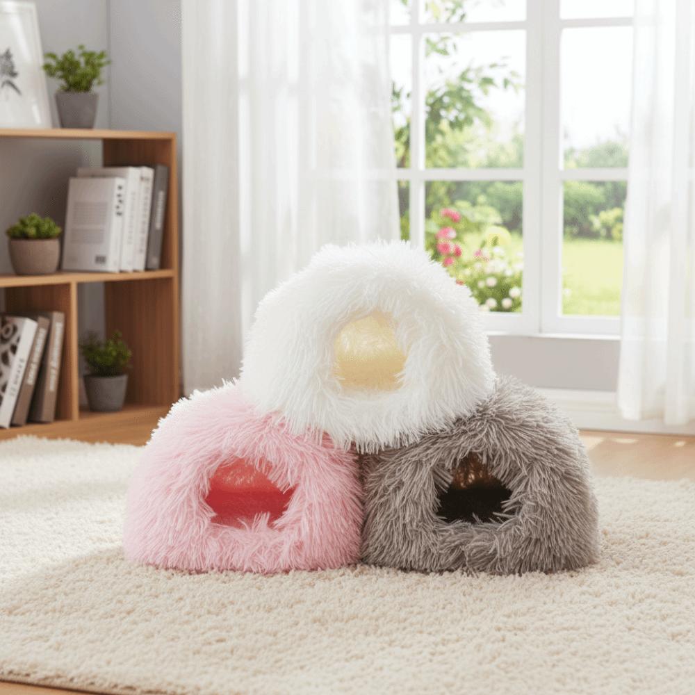 Fluffy Warm Hamster Plush Nest Comfortable Soft Rabbit Sleeping Nest Non-slip Windproof Hamster Cage Cage Decoration