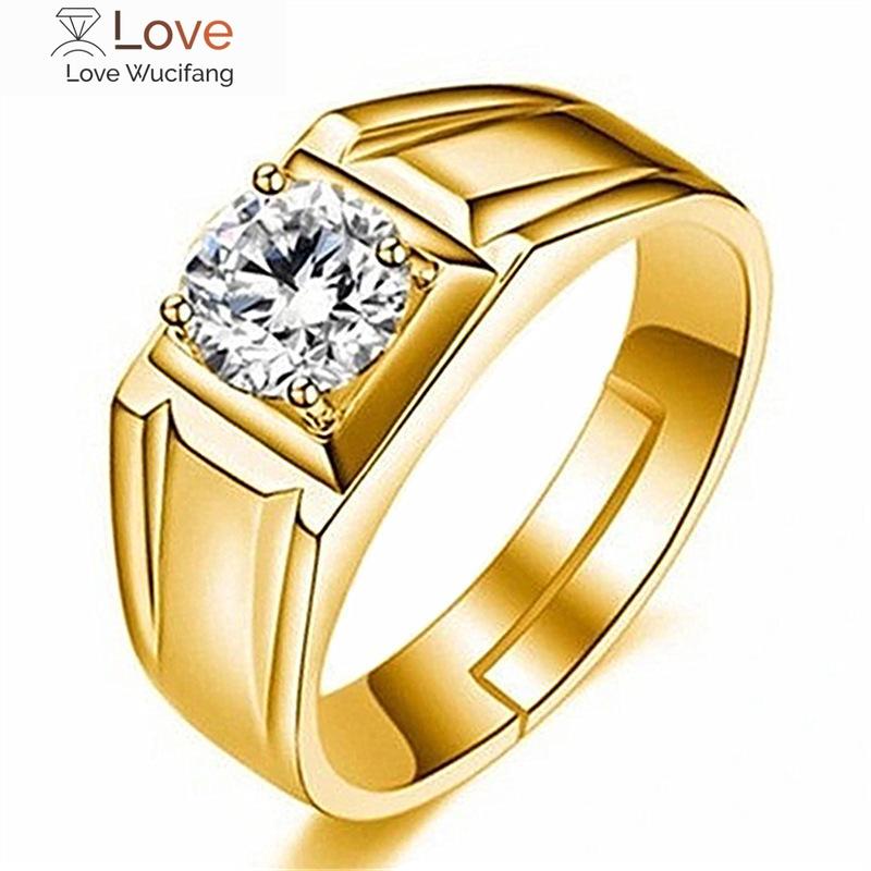 Креативное украшение для рук, позолоченное мужское циркониевое кольцо, деловое мужское кольцо, модное роскошное обручальное кольцо с циркониевым кольцом
