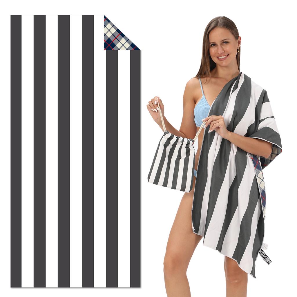 New, Double-sided Velvet Beach Towel Quick-drying Sports Towel Printed Bath Towel