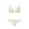 AMOSTYLE Charming Glamor Slimline Deep V Bra Panty Line Art 00GT Size E80L & Set, Stitch, (White),