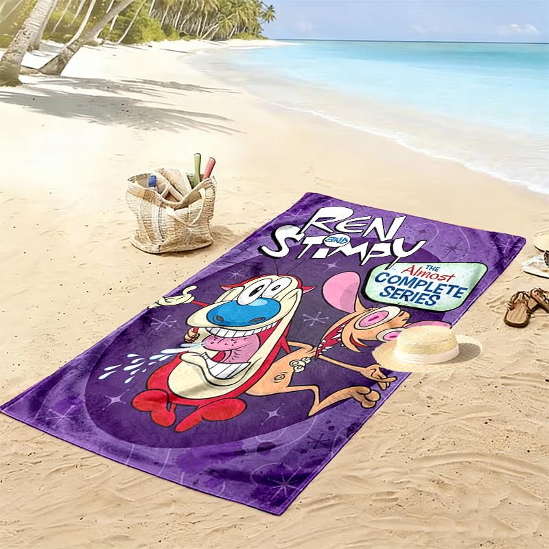 The Ren & Stimpy Show 2D Flat Print Beach Towel, Large Soft Quick Dry Towel for Beach Camping SwimmingXSTJ0915430