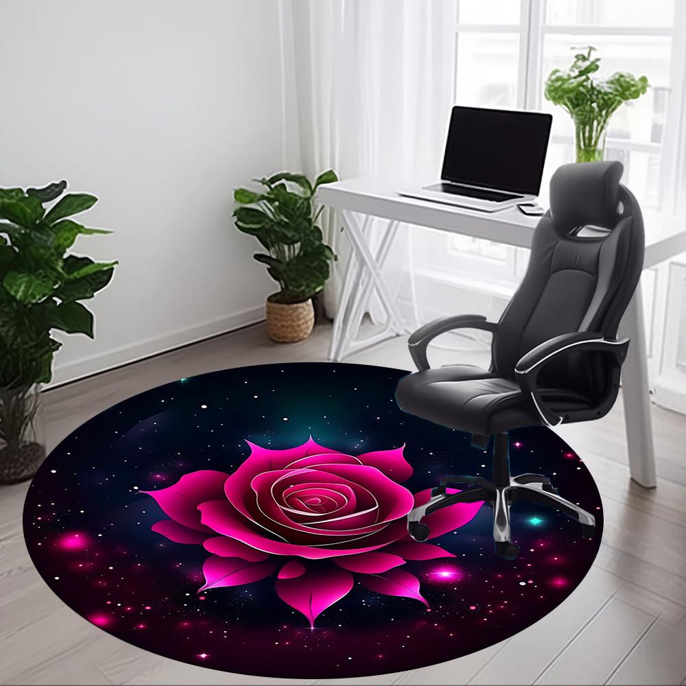 1 шт. Круглый ковер Galactic Rose для офиса, Ковер для офиса, Игровой, Легкий круглый напольный коврик yy260208003